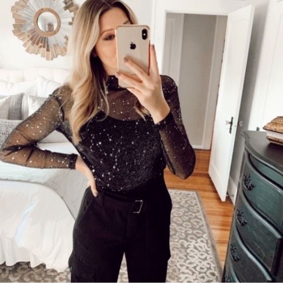 Galaxy Glitter Sheer Top - Picture 2 of 7